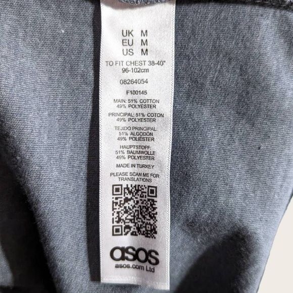 Asos Short Sleeve Tee Shirt, Medium, Grayish Blue - Picture 3 of 4